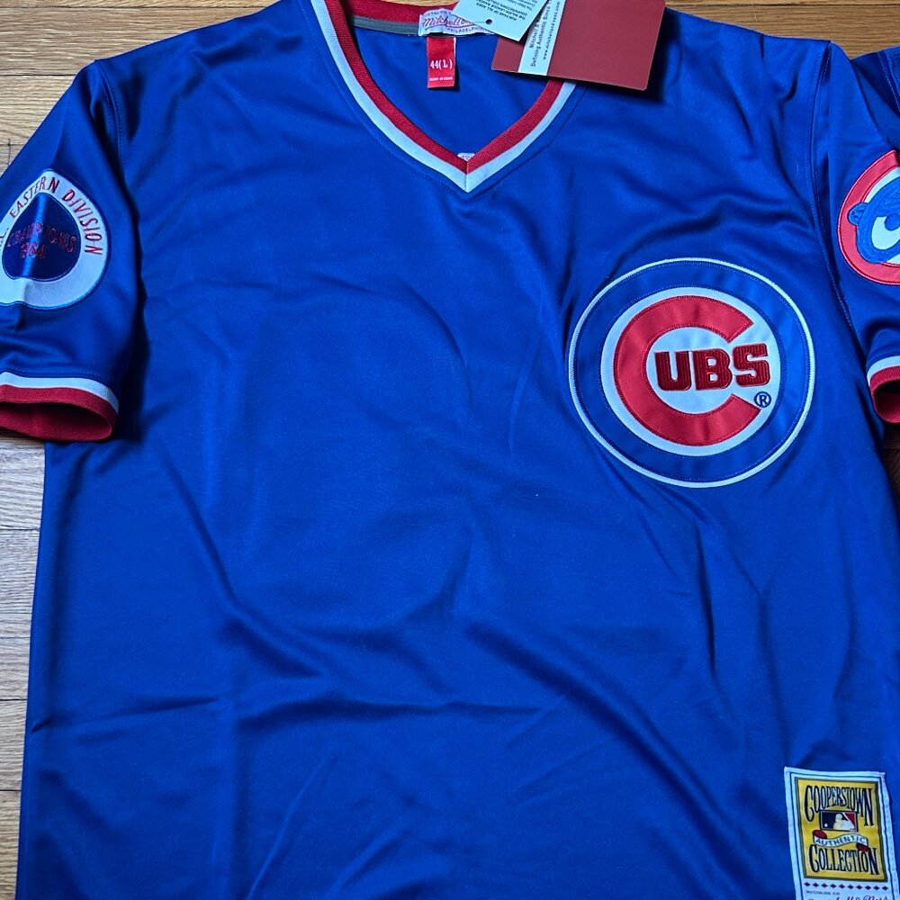 1980s CHICAGO CUBS RYNE SANDBERG Men's JERSEY M,L,XL,2X by Mitchell & Ness - Picture 2 of 9